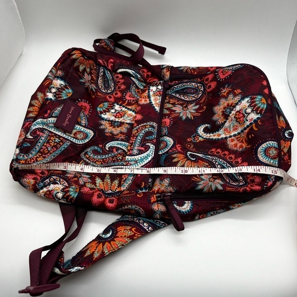 VERA BRADLEY RIPSTOP PACKABLE BACKPACK BURGUNDY & TEAL PAISLEY FLORAL main image 6